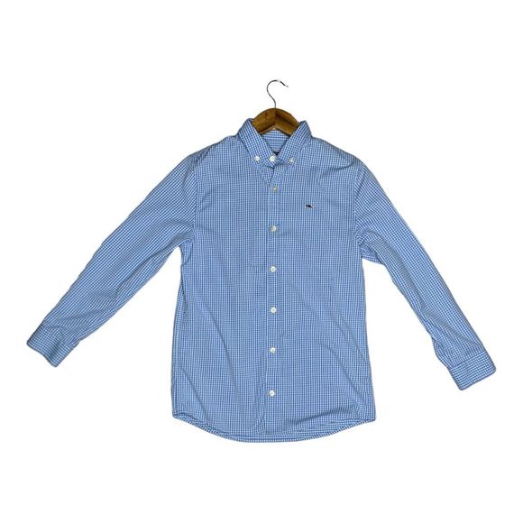 Vineyard Vines Tops - Vineyard Vines Womens Medium M Performance Long Sleeve Blue White Button Shirt